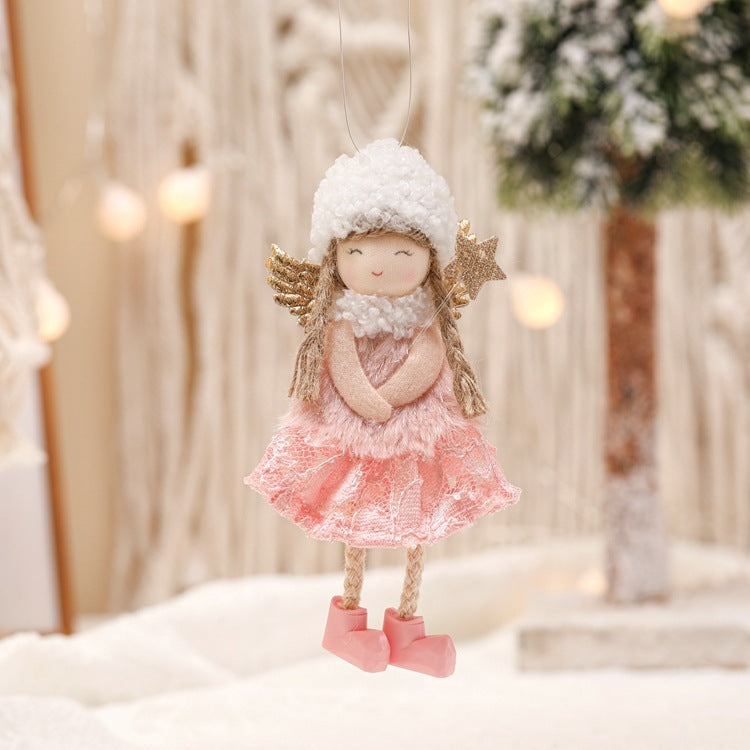 Christmas Lace Angel Doll Christmas Tree Small Pendant Lift Snowflake Girl Christmas Show Window Decorations Accessories Christmas Lace Angel Doll Christmas Tree Small Pendant Lift Snowflake Girl Christmas Show Window Decorations Accessories
